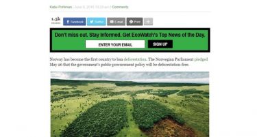 Норвешка е првата земја која го забрани уништувањето на шумите