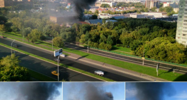 (ВИДЕО-ФОТО) СТРАШЕН ПОЖАР ВО МОСКВА: Работници живи изгореа во складиште
