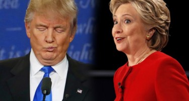 (ФОТО) АМЕРИКА „ПУКНА“ ОД СМЕА: Урнебесно смешни фаци на Трамп и Клинтон во првата дебата!