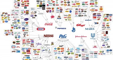 Овoj Инфографик покажува како само 10 компании ги поседуваат сите брендови храна во светот