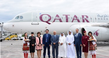 ТАВ и Министерот за транспорт го пречекаа првиот лет на Катар ервејс од Доха до Скопје