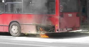 Се запали автобус на Рекорд
