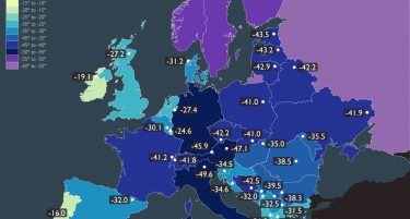 СМРЗНУВАЧКА: Ова се најниските измерени температури во Европа