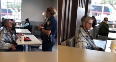 Видео кое ги разгневи мрежите - Бездомник избркан со полиција од McDonalds