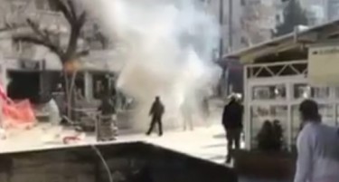 (ВИДЕО) Човек се самозапали во Кочани