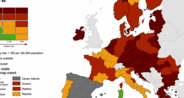 На новата ковид мапа само Сардинија е во зелена зона